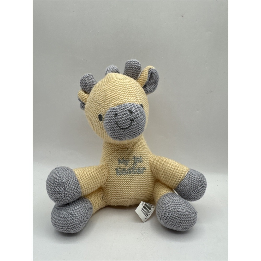 Dan Dee My First Easter Giraffe Plush Yellow 8" Kids Knit Toy Baby Infant Gift